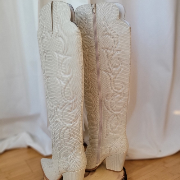 NEW! JEFFRY CAMPBELL ×  Deja Over-the-Knee Boots in TOUPE - Picture 5 of 9